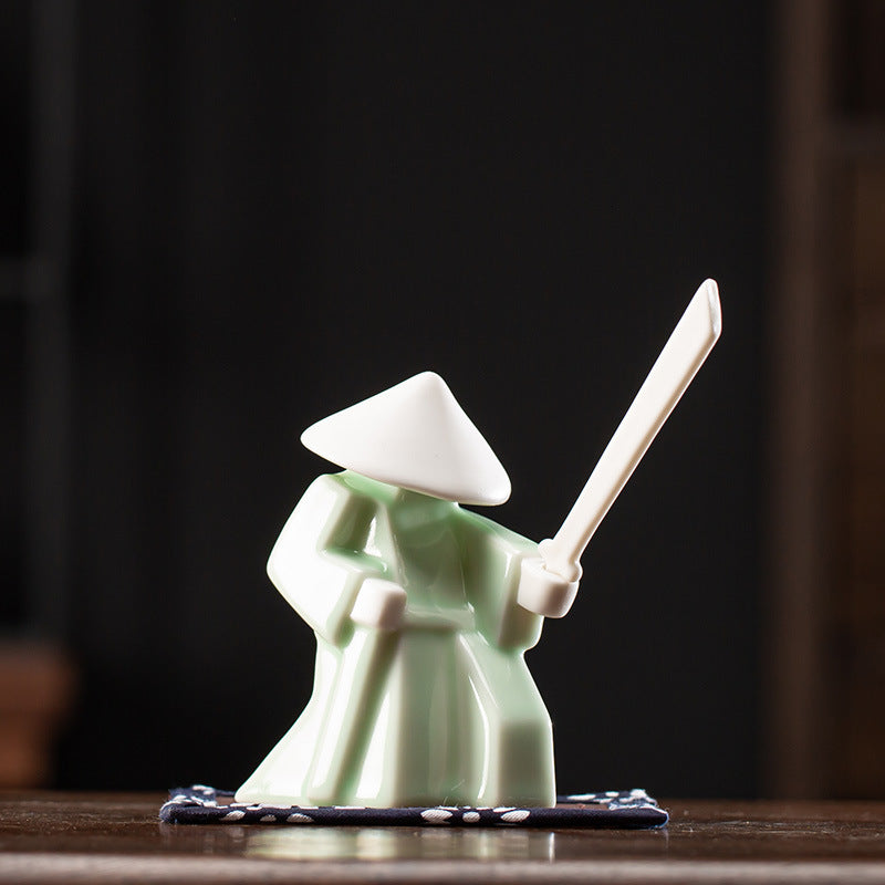 Ceramic Samurai Knight Home Ornament