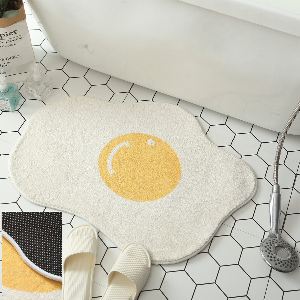 Funny Egg Welcome Mat – Non-Slip Rug for Kitchen, Bathroom & Entryway