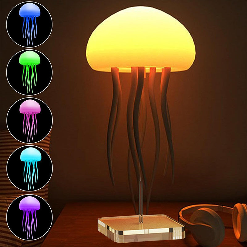 LED Jellyfish Mood Lamp – Smart Night Light for Bedside & Desk