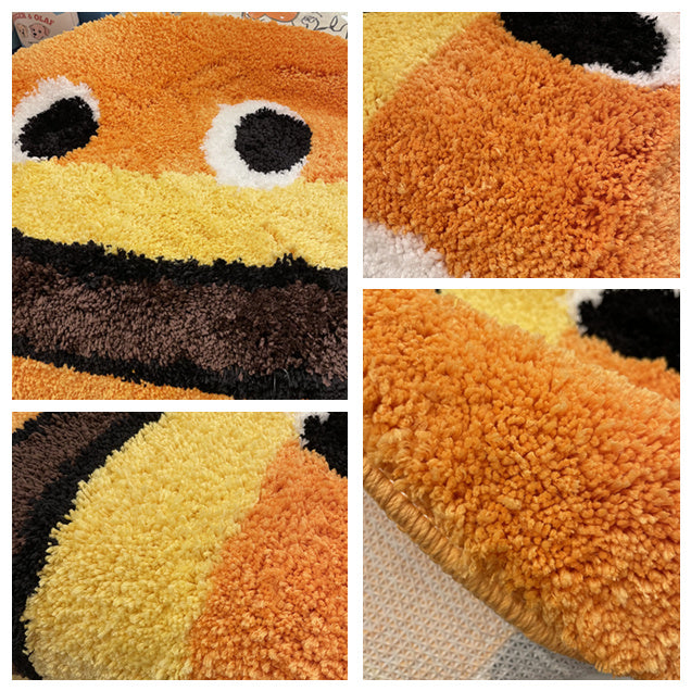Retro Cartoon Cheeseburger Non-slip Carpet