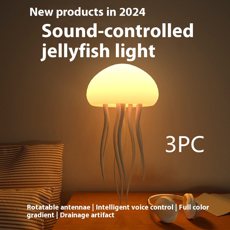 LED Jellyfish Mood Lamp – Smart Night Light for Bedside & Desk
