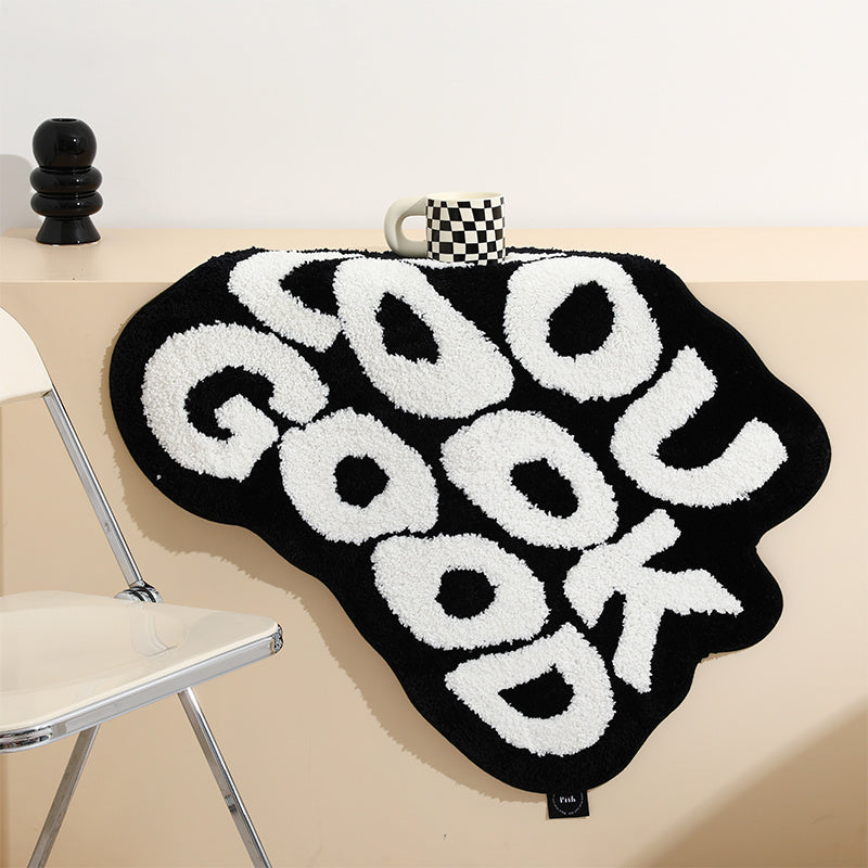 Minimalist Letter Flocking Area Rug