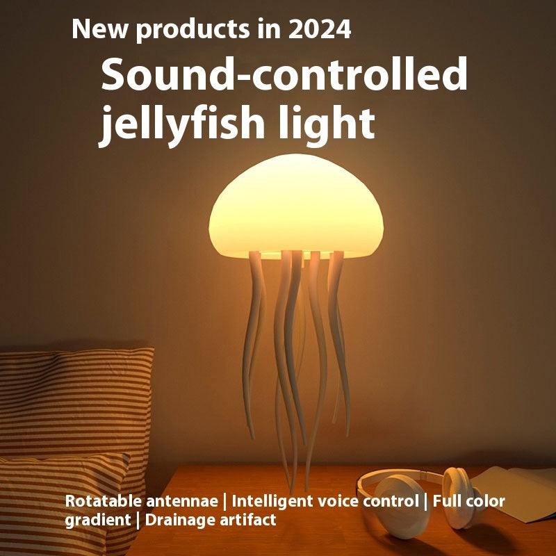 LED Jellyfish Mood Lamp – Smart Night Light for Bedside & Desk