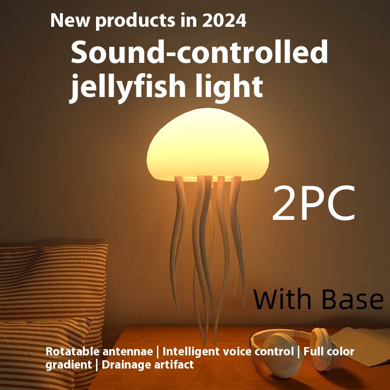 LED Jellyfish Mood Lamp – Smart Night Light for Bedside & Desk