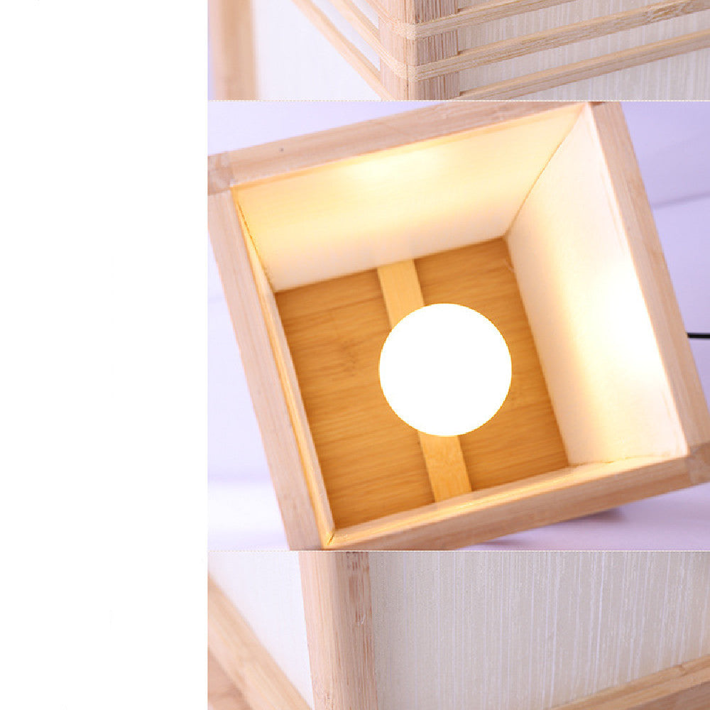 Japanese Wooden Table Lamp – Warm Zen Light Shoji Style for Bedroom, Living Room, or Tea Corner
