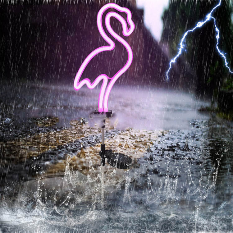 Solar Lawn Lamp Ground Lamp Flamingo Neon Lamp Outdoor Waterproof Courtyard Lamp Garden Products Garden Accessories