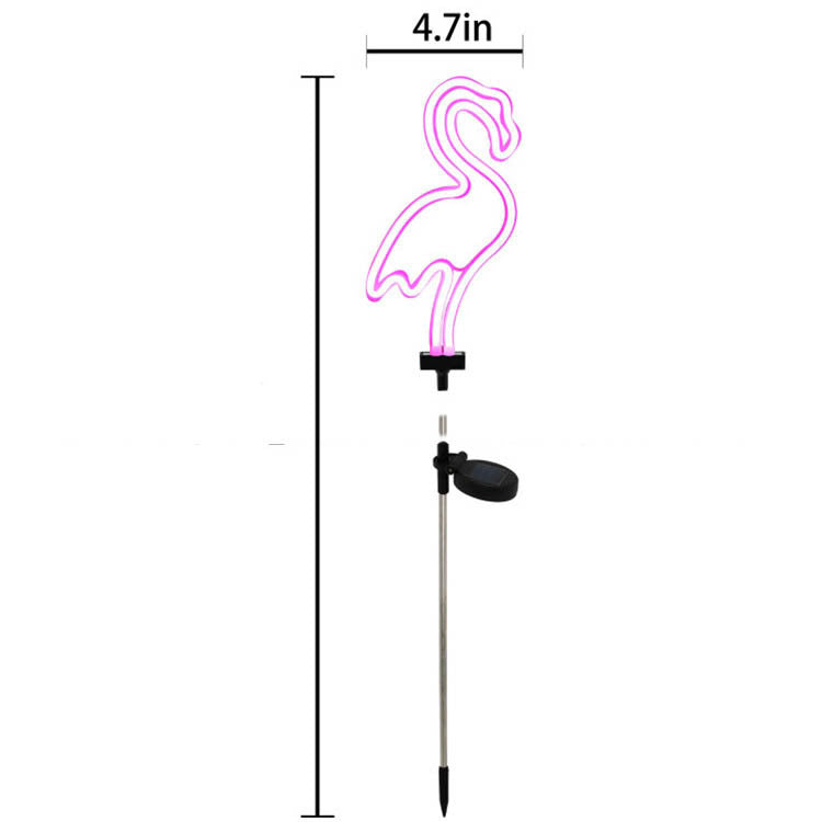 Solar Lawn Lamp Ground Lamp Flamingo Neon Lamp Outdoor Waterproof Courtyard Lamp Garden Products Garden Accessories