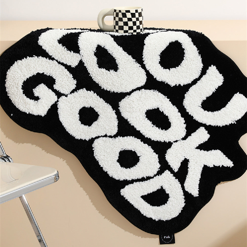 Minimalist Letter Flocking Area Rug