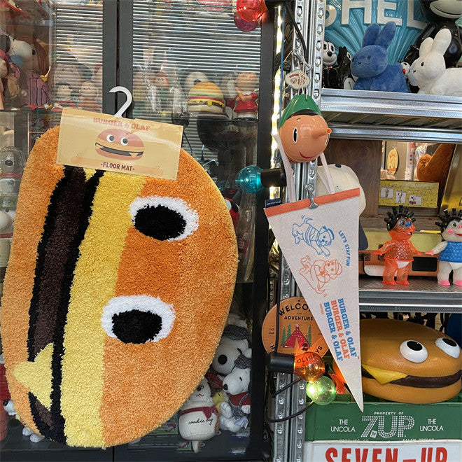 Retro Cartoon Cheeseburger Non-slip Carpet